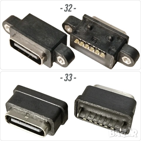 Букса конектор USB Type-C  6 pin , Waterproof IP67-IP68 panel mount, снимка 10 - Ремонт на друга електроника - 54184333