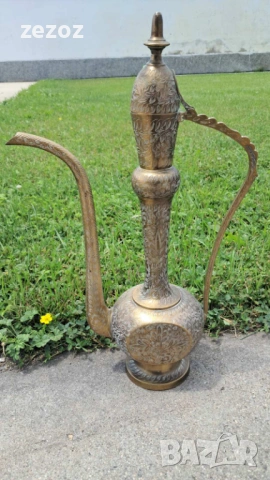 Месингов индийски ибрик, снимка 2 - Антикварни и старинни предмети - 54928194