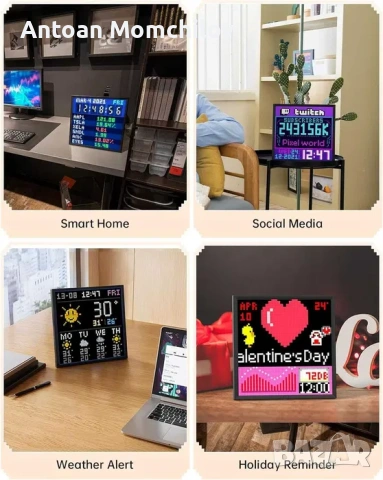 Дигитална LED рамка Divoom Pixoo-64 WiFi 64x64, снимка 4 - Друга електроника - 54824211