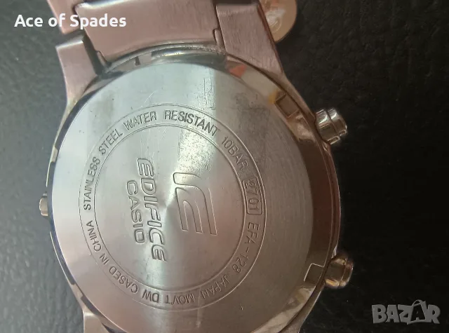 Мъжки  Casio Edifice EFA-128D-2AV с нова батерия Varta 371, снимка 9 - Мъжки - 55690313