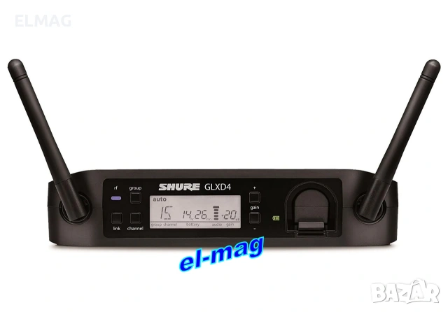 Комплект с безжични микрофони Shure GLXD4 и UHF приемник с дисплей , снимка 4 - Микрофони - 55151643