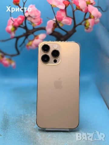 ПЕРФЕКТЕН!!! Apple iPhone 14 Pro Max, 128GB, 6GB RAM, 5G, Gold, снимка 3 - Apple iPhone - 54612346