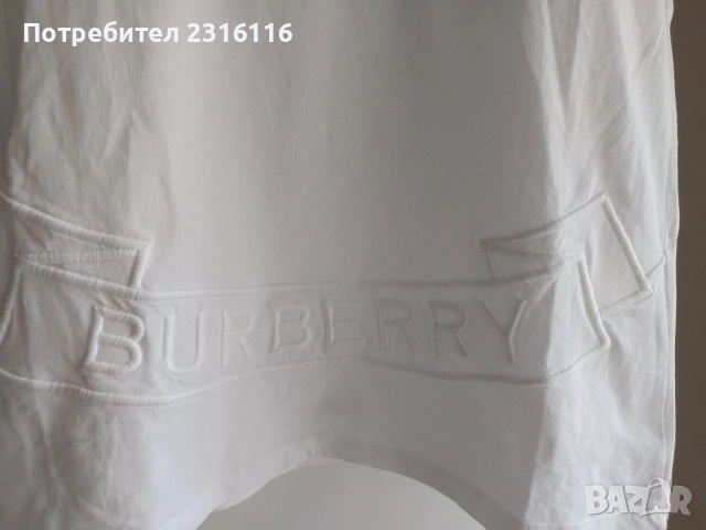 Бяла тениска Burberry , снимка 2 - Тениски - 55157757
