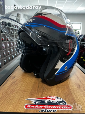 Скутер мото каска SMK GT-J TOURMAX ,S 55-56 вградени очила ,като нова 69.90€, снимка 4 - Аксесоари и консумативи - 54840488