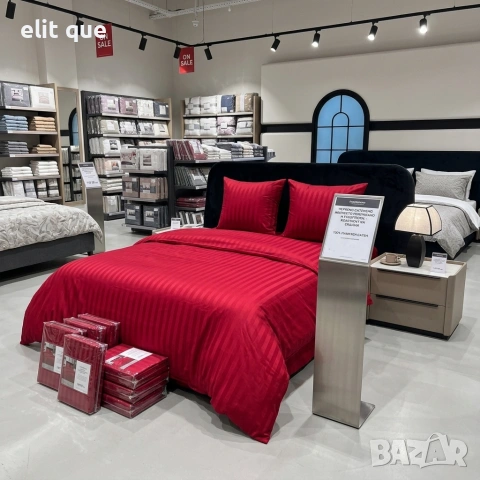 Комплект спално бельо 160x200 см с 2 калъфки 70x80 см, сатенени райета, микрофибър/памук 
