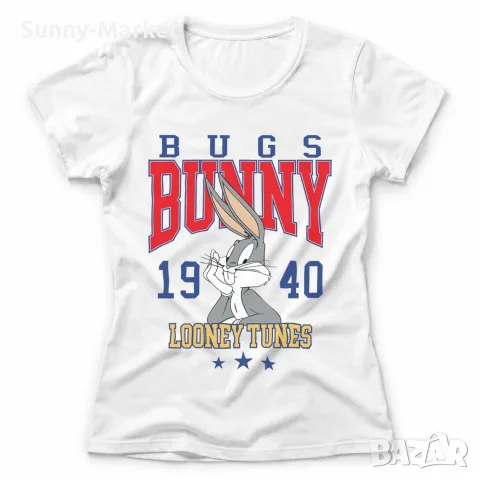 Дамска тениска бяла Bugs Bunny 