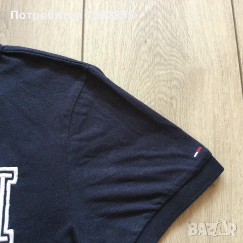 НОВА оригинална тъмно синя памучна поло тениска с яка TOMMY HILFIGER JEANS размер L от САЩ, снимка 5 - Тениски - 54605719