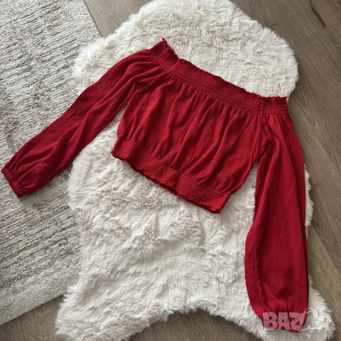 Червена блуза H&M, снимка 2 - Корсети, бюстиета, топове - 55358868