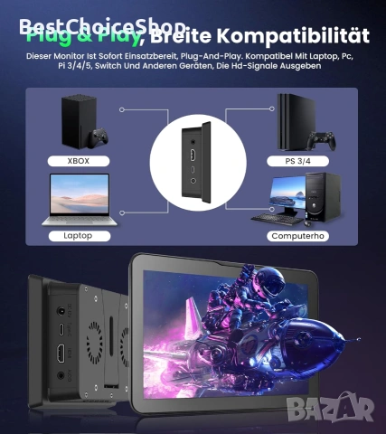 8-инчов сензорен монитор 5-точков 1280 * 800 IPS, с HDMI интерфейс, снимка 10 - Монитори - 55159957