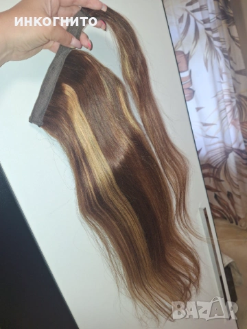 Екстеншън конска опашка с клипс, снимка 2 - Аксесоари за коса - 54223809