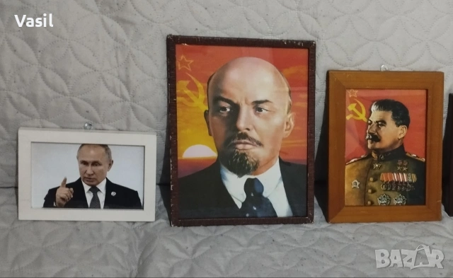 Портрети Путин, Сталин, Ленин