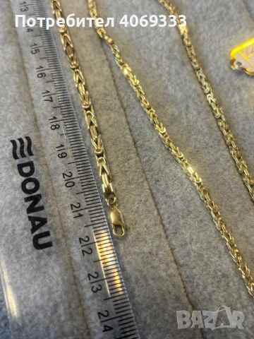 Комплект златен синджир и гривна Кралска плетка 14карата, снимка 11 - Колиета, медальони, синджири - 54184936