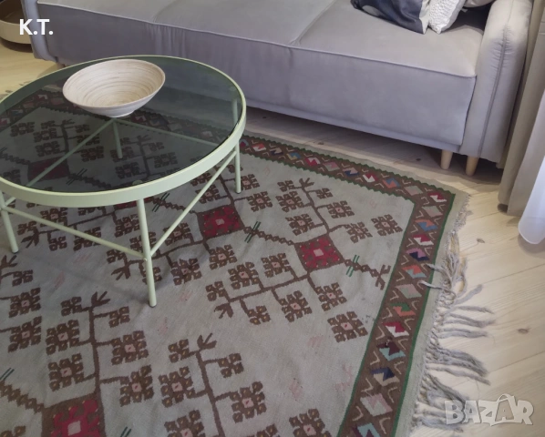 Рядък много стар бежов / кафяв Чипровски Килим за механа / битов кът