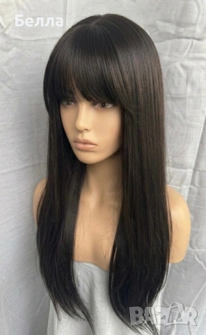 НОВА Черно-Кафява естествена перука! 100% високо качество
