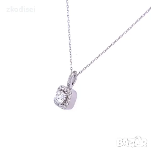 Златнo колие с диаманти 1,82гр. 14кр. проба:585 42см. модел:42555-1, снимка 3 - Колиета, медальони, синджири - 55573739