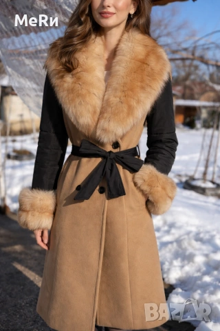 Палто с естествен косъм - Лисица