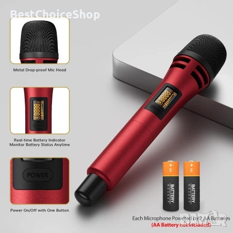 TONOR TW350 Безжични микрофони и приемник с XLR и 6.35 мм аудио интерфейс, 60м, караоке, сватба, DJ, снимка 13 - Микрофони - 55071007