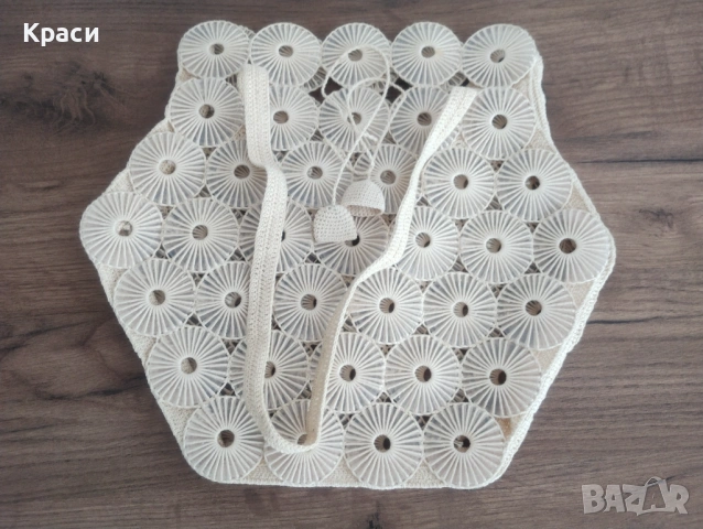 Елегантна дамска лятна плетена чанта.