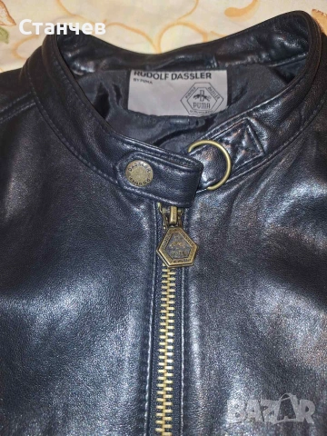  Кожено Яке PUMA Rudolf Dassler (По етикет XL, отговаря на L) - 99% Ново Колекционерско, снимка 3 - Якета - 55138393