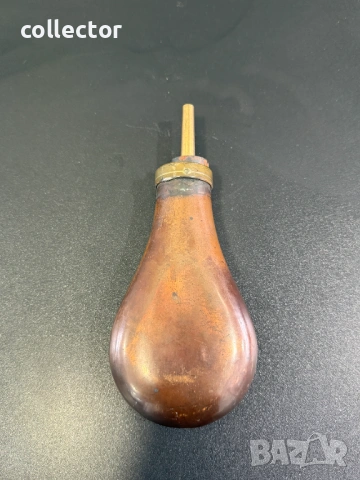 Стара медна барутница. №8138, снимка 3 - Антикварни и старинни предмети - 54328843