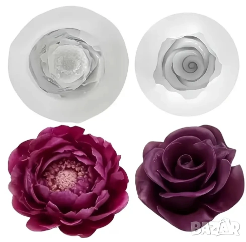 Комплект 2 молда роза и божур