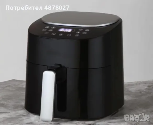 Фритюрник, 1300W, 4.2л., горещ въздух, таймер, до 200°C, Черен/Бял
