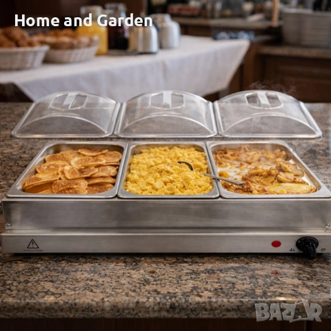 Електрически нагревател за бюфет 2 в 1 - винаги топла храна, снимка 3 - Друго търговско оборудване - 54027432