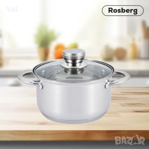 Тенджера Rosberg R51210O16, 16/18/20/22/24/26см, Неръждаема стомана, снимка 2 - Съдове за готвене - 55340377