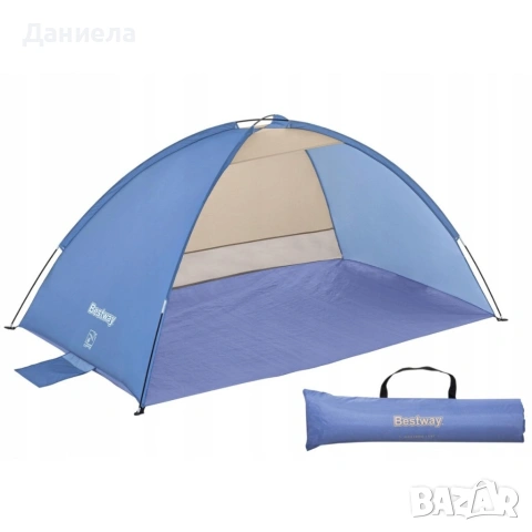 Плажна палатка с UV80 филтър – прохладна сянка и надеждна защита за всяко морско приключение, снимка 8 - Други стоки за дома - 54957601
