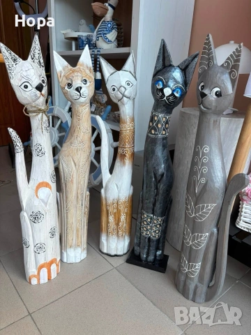 Котки от дърво 100см.,80см.,60см., снимка 8 - Декорация за дома - 32580149