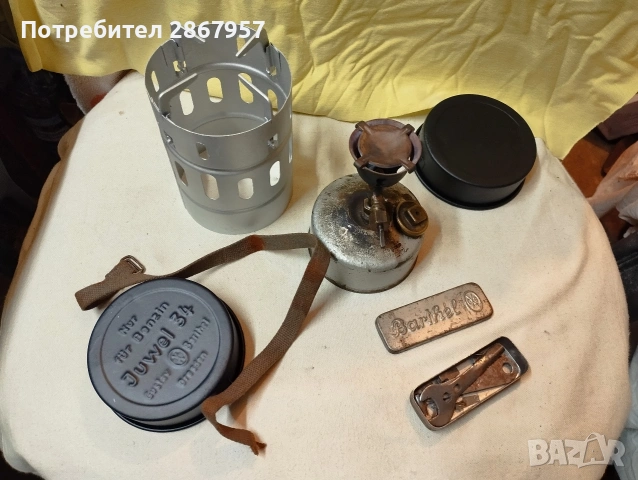 Стар немски бензинов Примус ,туристически котлон. Juwel 34, снимка 5 - Градинска техника - 54126480