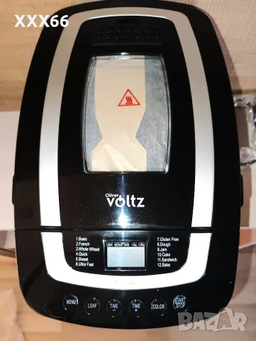 Хлебопекарна Oliver Voltz OV51446B, нова, 800W, 12 програми, LCD дисплей, Таймер, Черна, снимка 2 - Хлебопекарни - 55564605