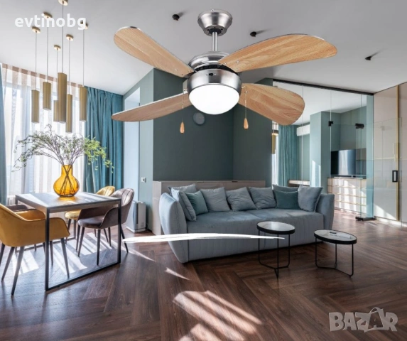 Вентилатор Muhler - таванен, осветление, 42'', снимка 6 - Лампи за таван - 54057802