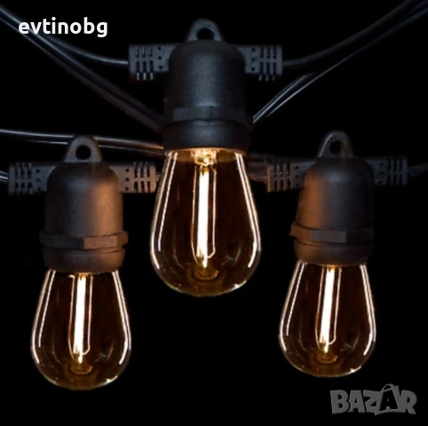 Водоустойчив гирлянд за външно осветление с 10 броя LED крушки, снимка 3 - Други - 54058121