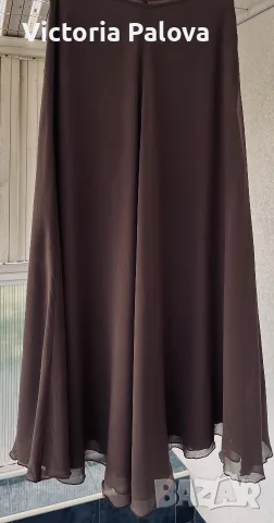 Луксозна двойна копринена пола от 100% естествена коприна - Dark Chocolate, снимка 11 - Поли - 55409027