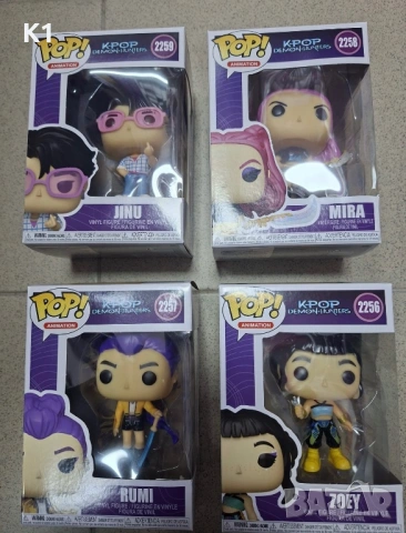 Funko Pop фигурки K-Pop Demon Hunters Rumi/Mira/Zoey/Jinu, Фънко Поп фигурка Руми/Мира/Зоуи/Джину