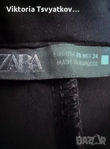 ZARA черна елегантна рокля XS/S с подплънки на раменете – без забележки, снимка 5 - Рокли - 55425121