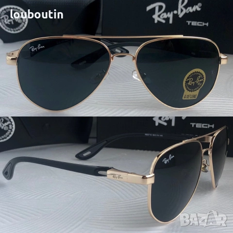 Ray Ban Ferrari 3 цвята мъжки слънчеви очила авиатор минерално стъклоло, снимка 7 - Слънчеви и диоптрични очила - 55153693