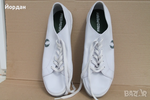 Мъжки бели кецове/маратонки от естествена кожа ''Fred Perry'' 