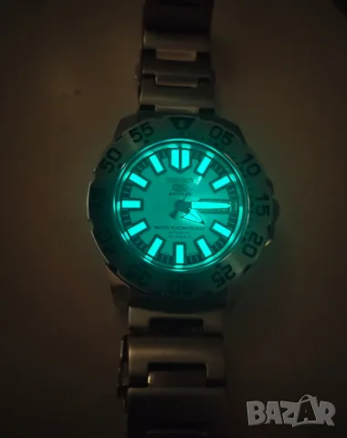 Рядък Seiko 5 Sports automatic "Baby Monster" SNZF45, отличен, бартер, снимка 8 - Мъжки - 55674934