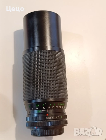 Телеобектив Vivitar 75-250mm f/3.8-4.5 Macro Zoom (Canon FD) – за почистване, снимка 4 - Обективи и филтри - 54697893