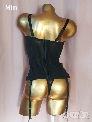 BODYFLIRT 85 D Черен корсет с жартиери за чорапи , снимка 5 - Корсети, бюстиета, топове - 54694680