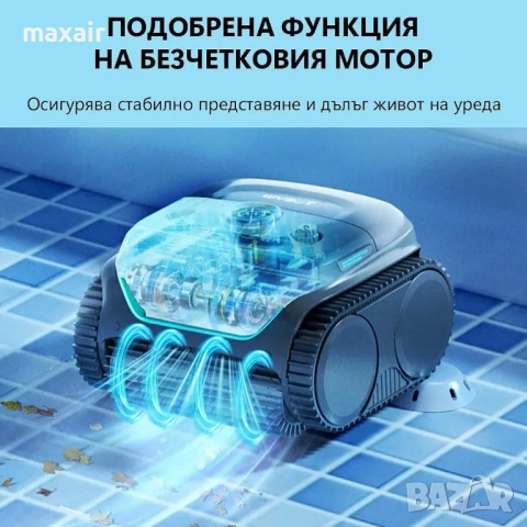 Безкабелен робот за басейни Wybot C2, Двойна филтрация, Почиства до 180 мин/200 м2, снимка 10 - Басейни и аксесоари - 54663582