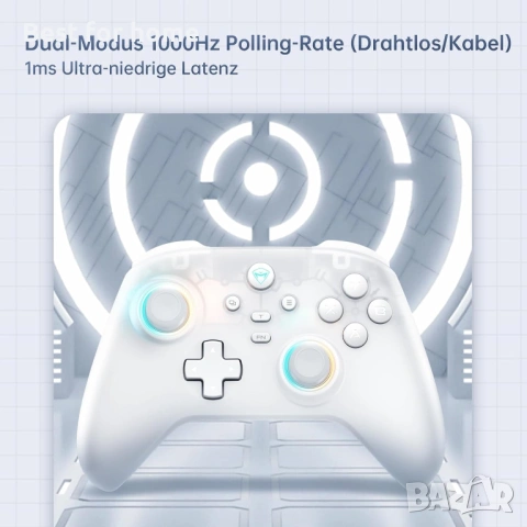 Machenike G3V2 Bluetooth контролер за PC/Switch/Ios/Android, джойстици с ефект на Хол, бял, снимка 3 - Аксесоари - 54160344