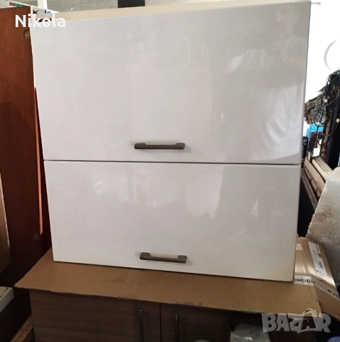 Кухненски шкафoве за стена бял гланц 4бр, снимка 4 - Кухни - 54598594
