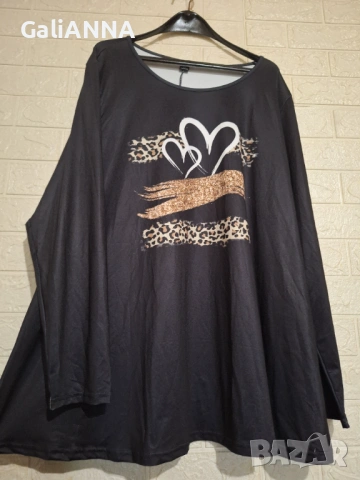 СТРАХОТНА РАЗКРОЕНА ТУНИКА ЛИКРА 4XL-5XL, снимка 2 - Туники - 54505314