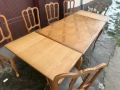 Разтегателна трапезна маса + 6 стола, снимка 1