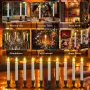 PChero LED конусовидни свещи със сензор от здрач до зори, 10 бр. безпламъчни с батерии, снимка 9