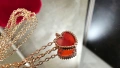Van Cleef & Arpels VCA Rose Gold Red Carnelian Sweet Heart Дамско Колие, снимка 5