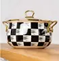 Тенджера Goldmann 24x15см. 6.2л./  26x16см. 8.5л., 4л., 5л., Емайл. Индукция. Бял/Черен каре, снимка 4